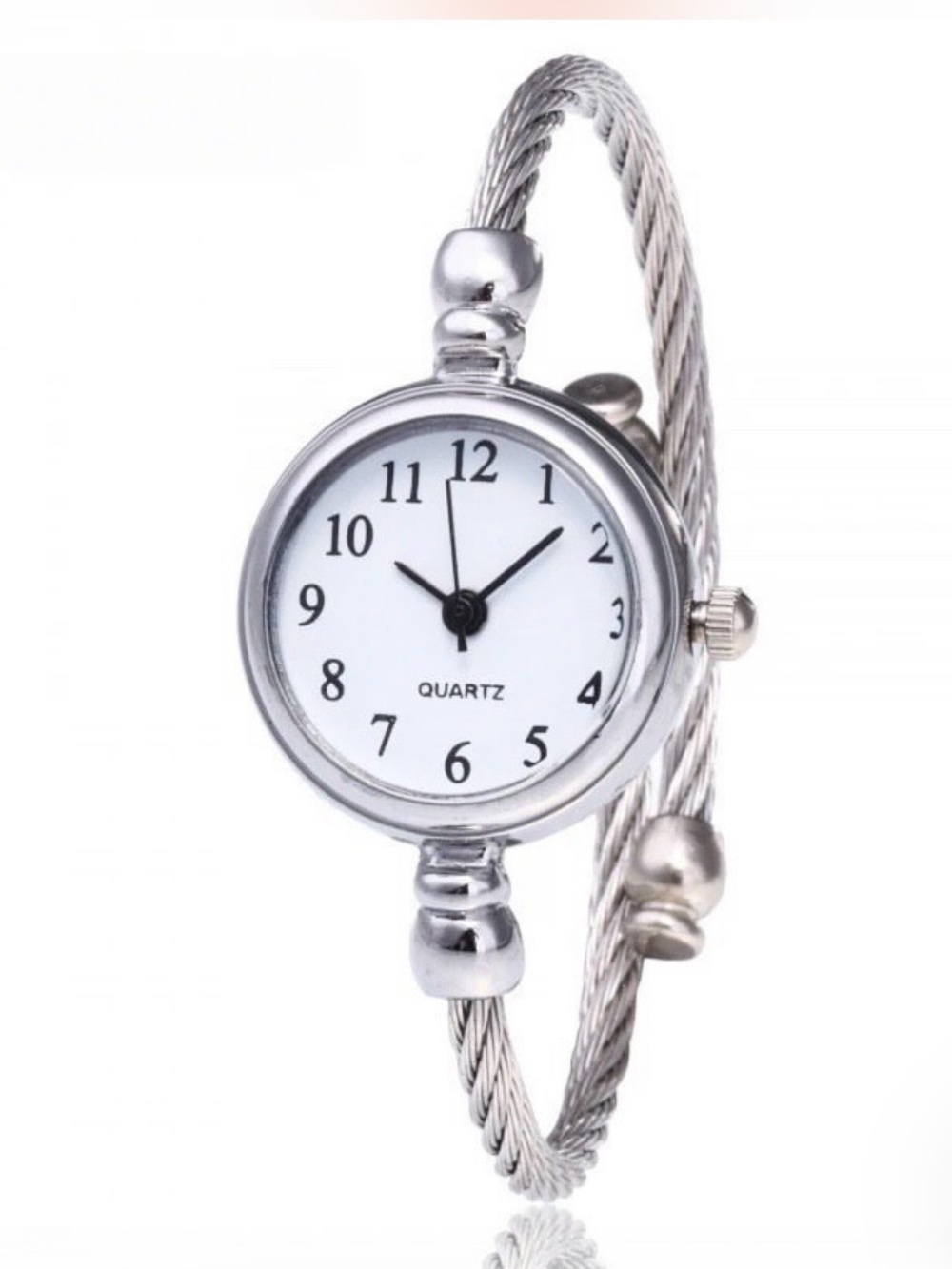 New Silver women’s Cable-Band Quartz Bracelet Watch-keeps perfect time